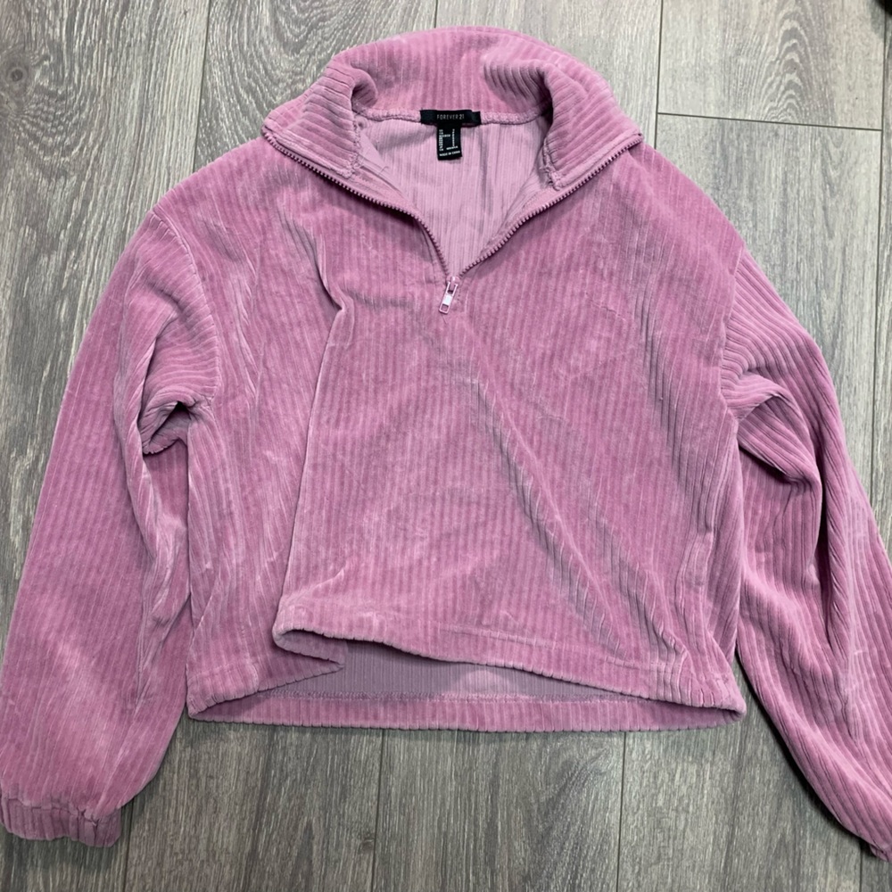 Forever 21 Purple, Cropped Quarter Zip